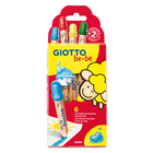 Crayons de couleurs Giotto be-bè x6 +étui avec accroche +taille-crayon